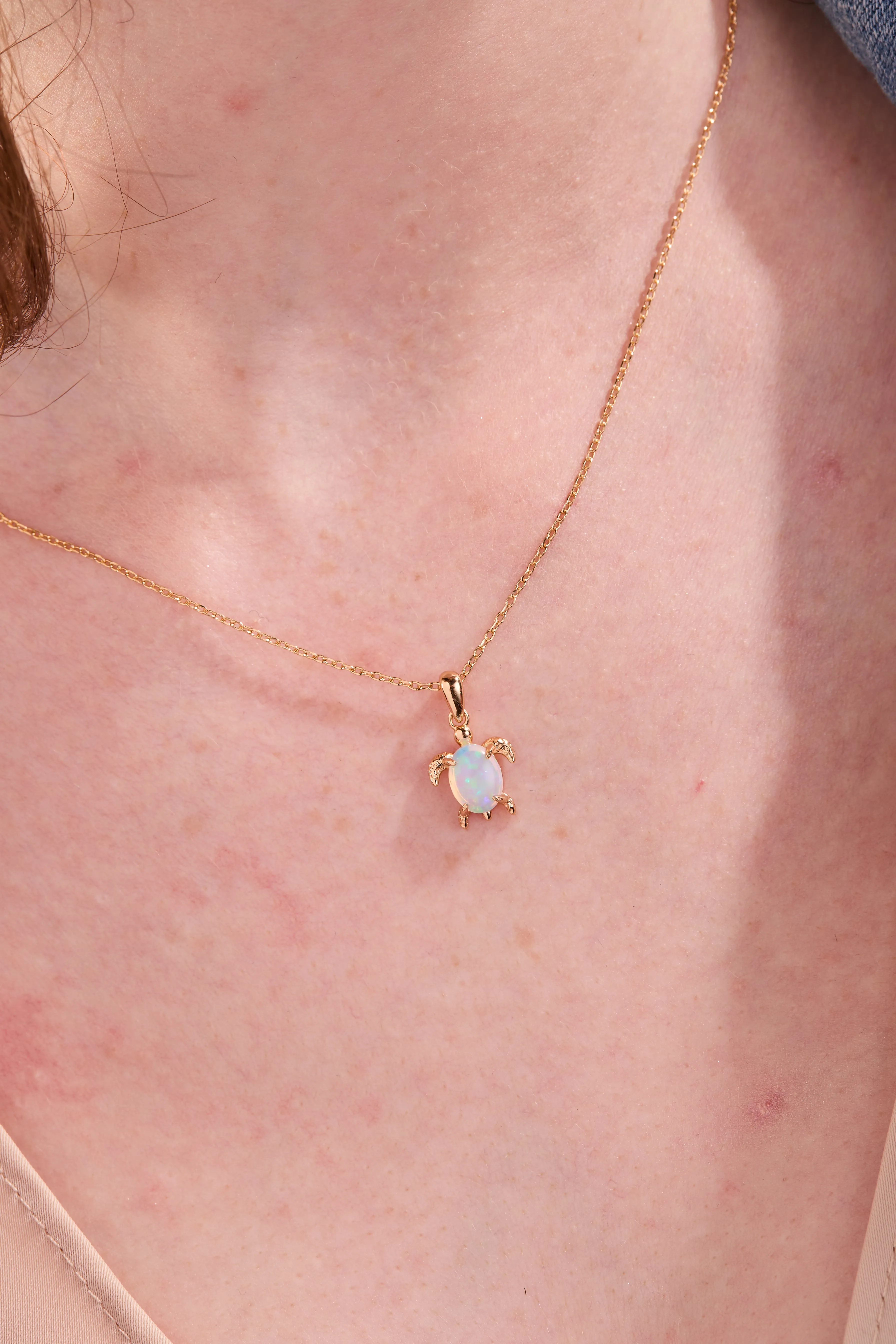 Turtle Opal Pendant With Chain W.