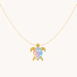 Turtle Opal Pendant With Chain W.