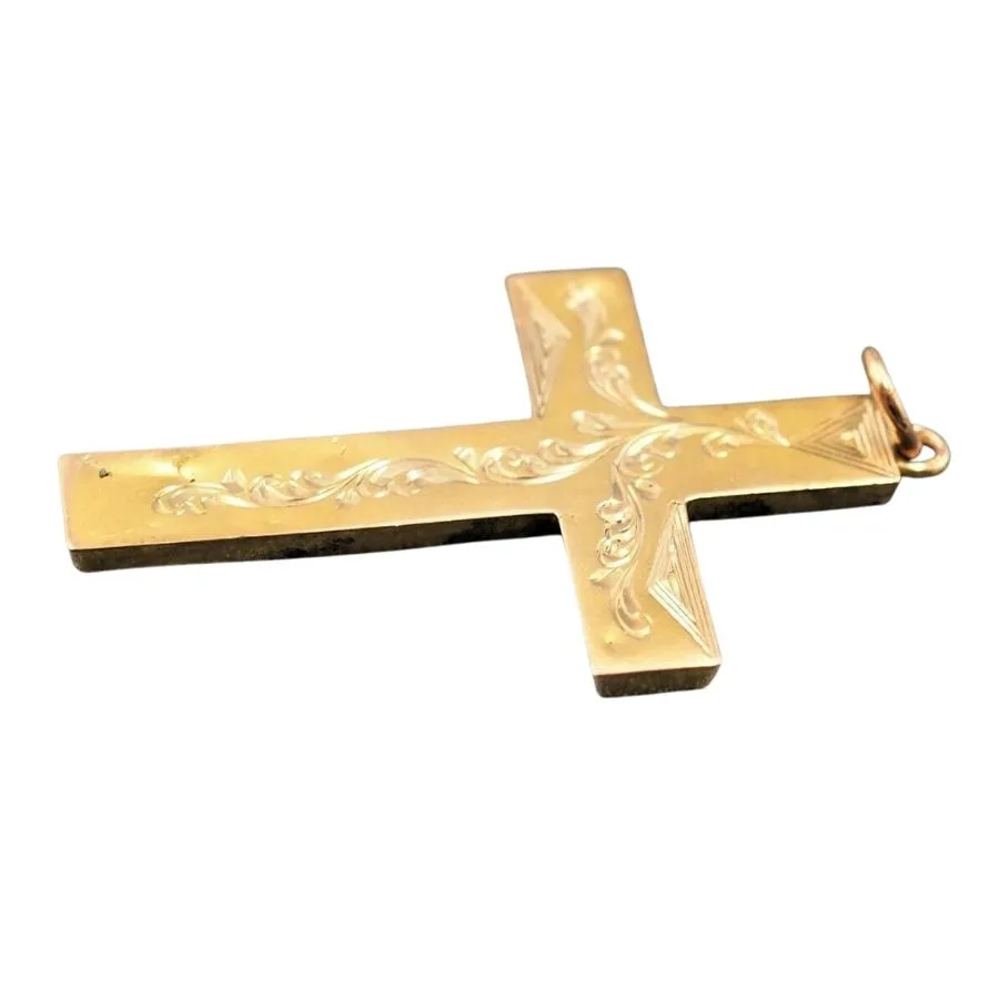 Vintage 14ct Yellow Gold Cross Pendant