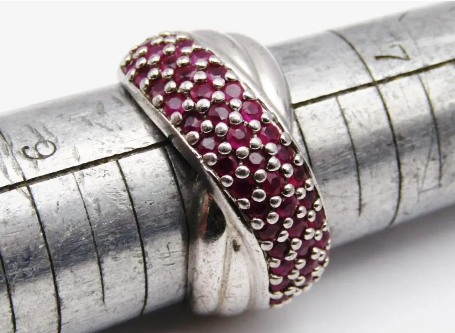 Vintage PRANDA Sterling Garnet Ring and Earrings Set