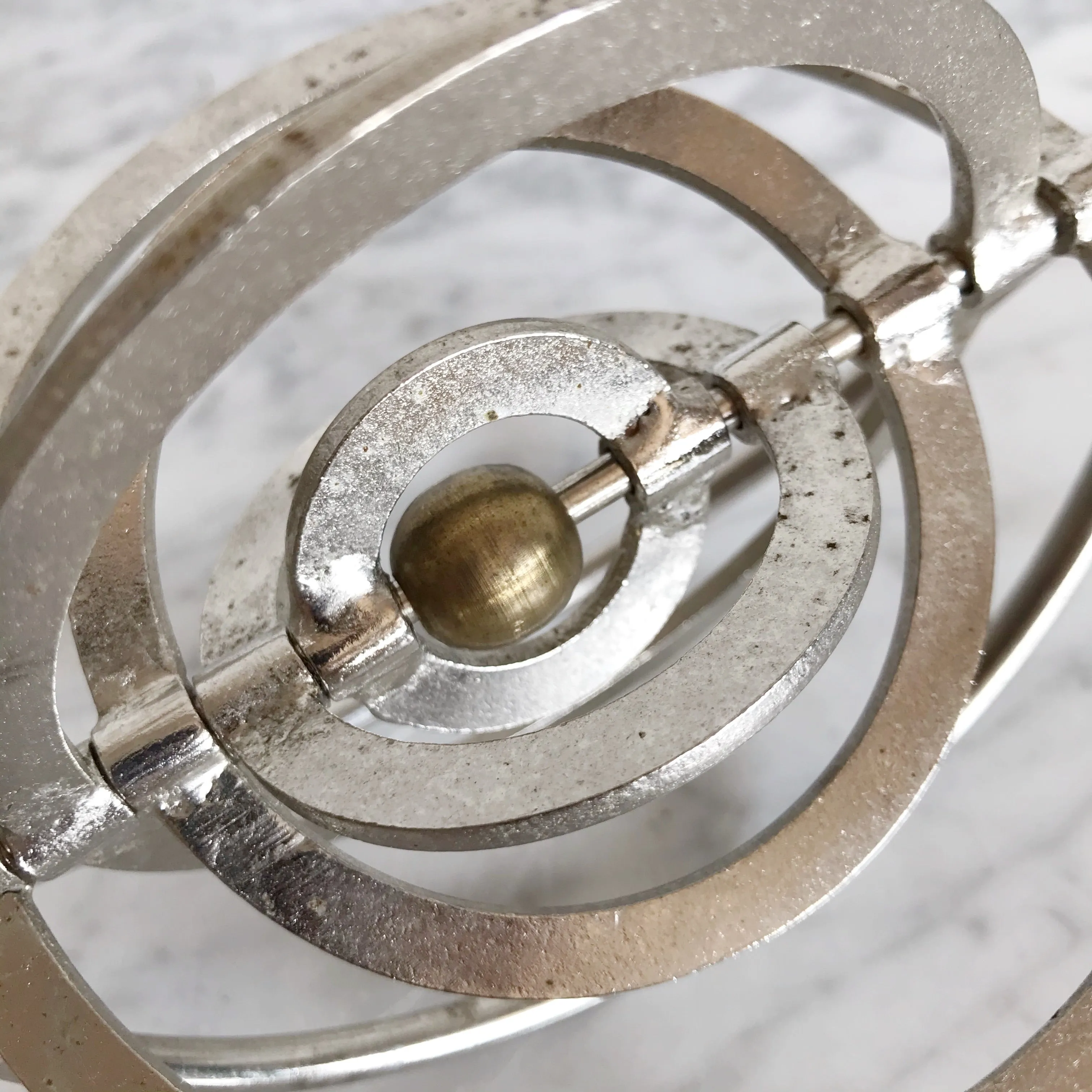 Vintage Spinning Metal Galaxy Orb Object