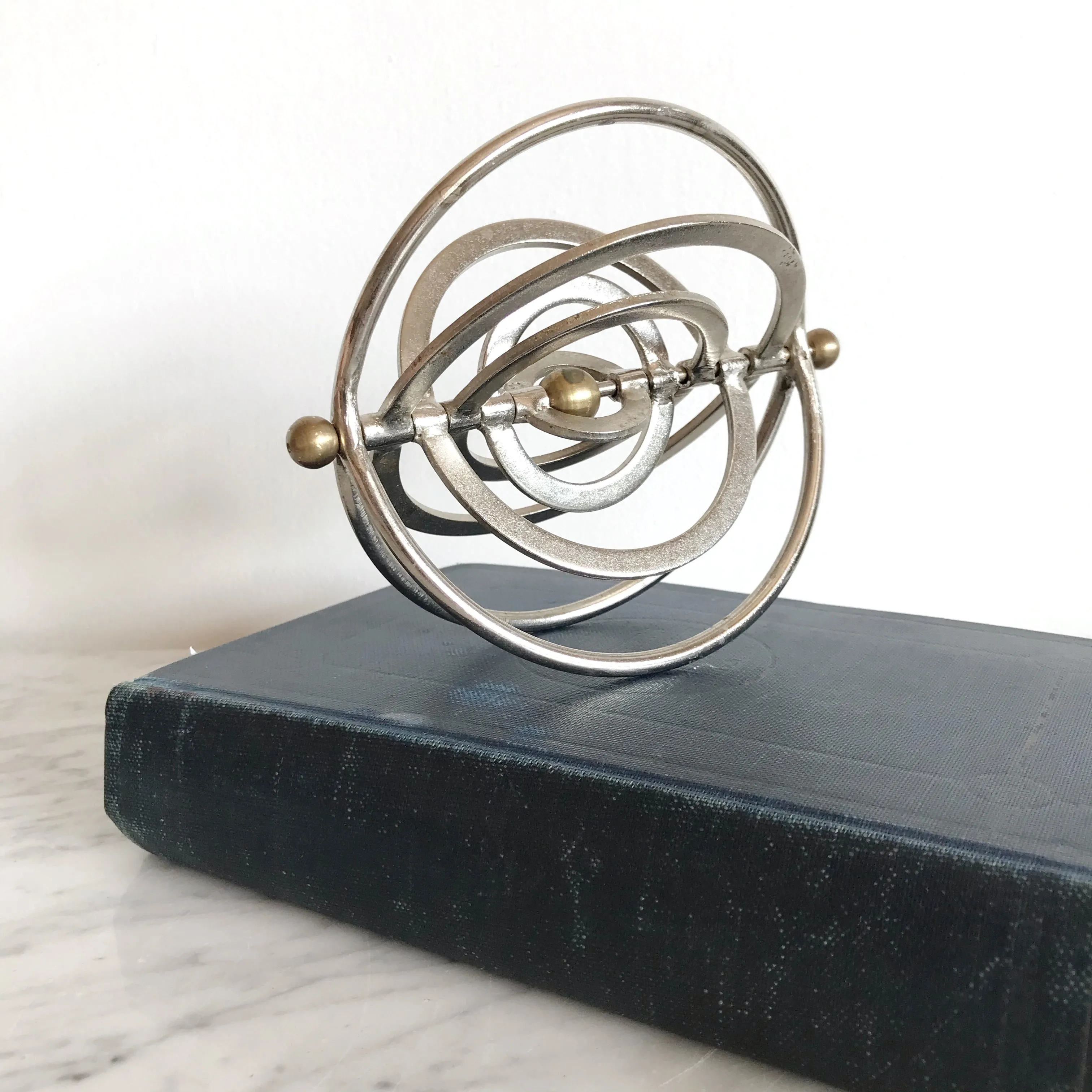 Vintage Spinning Metal Galaxy Orb Object