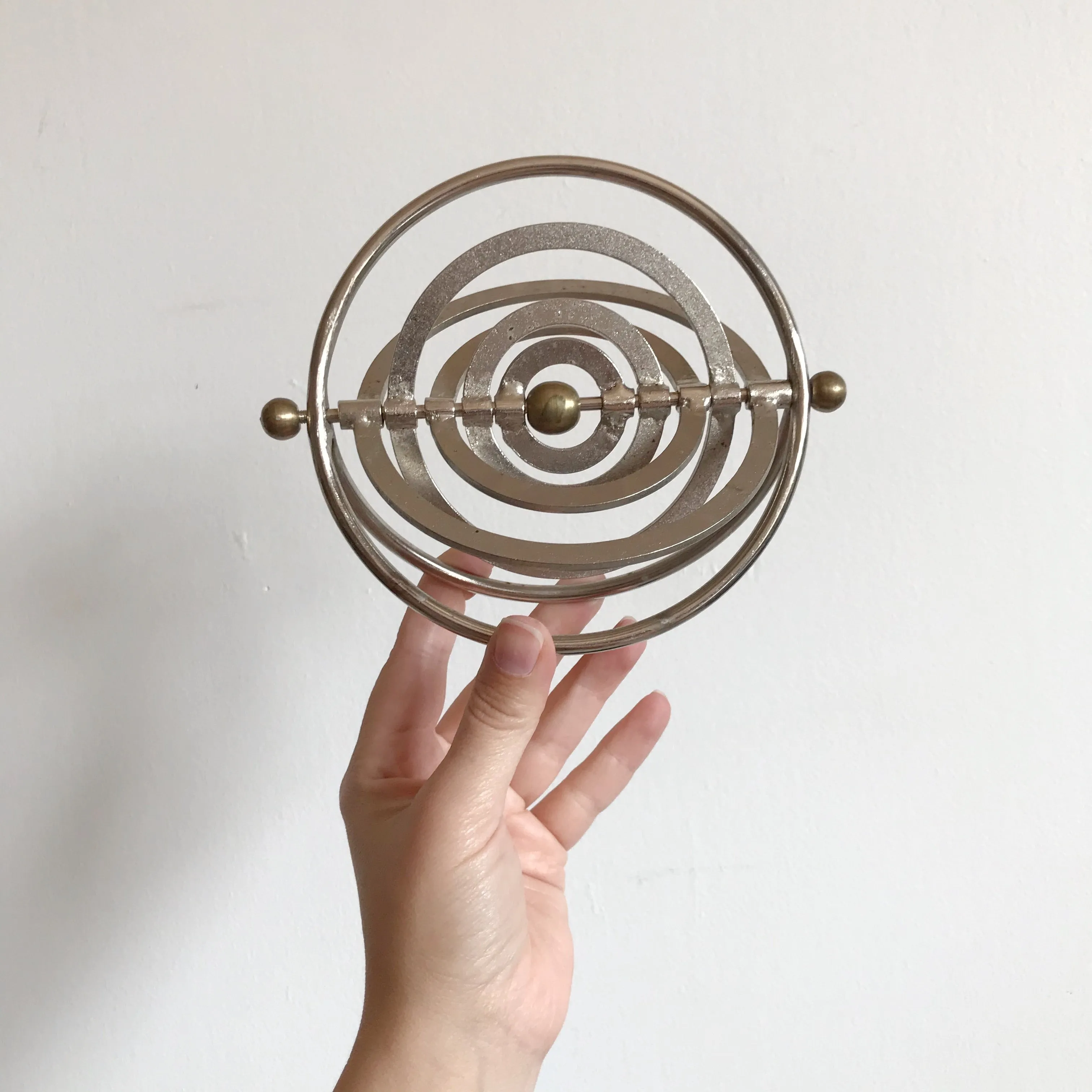 Vintage Spinning Metal Galaxy Orb Object