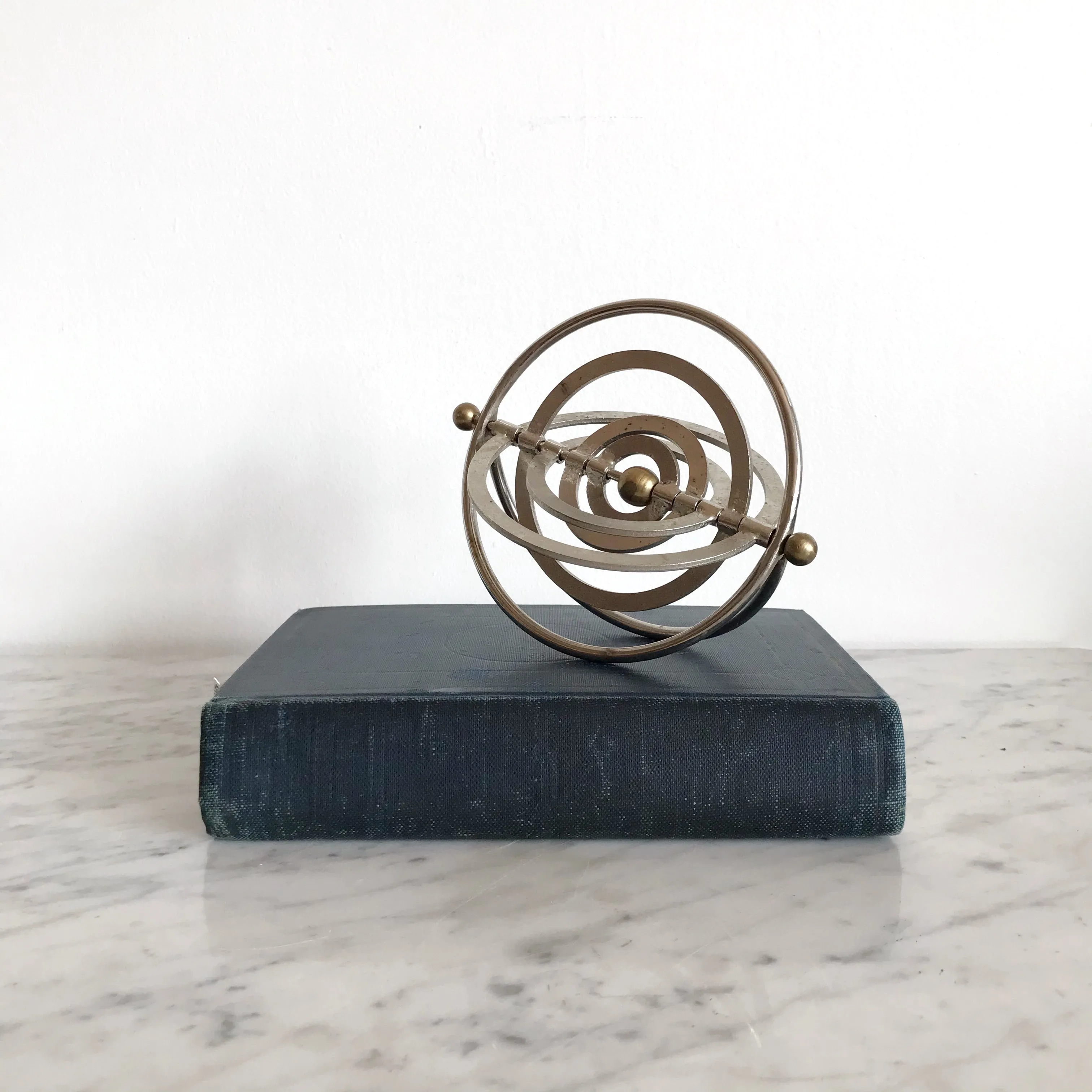 Vintage Spinning Metal Galaxy Orb Object
