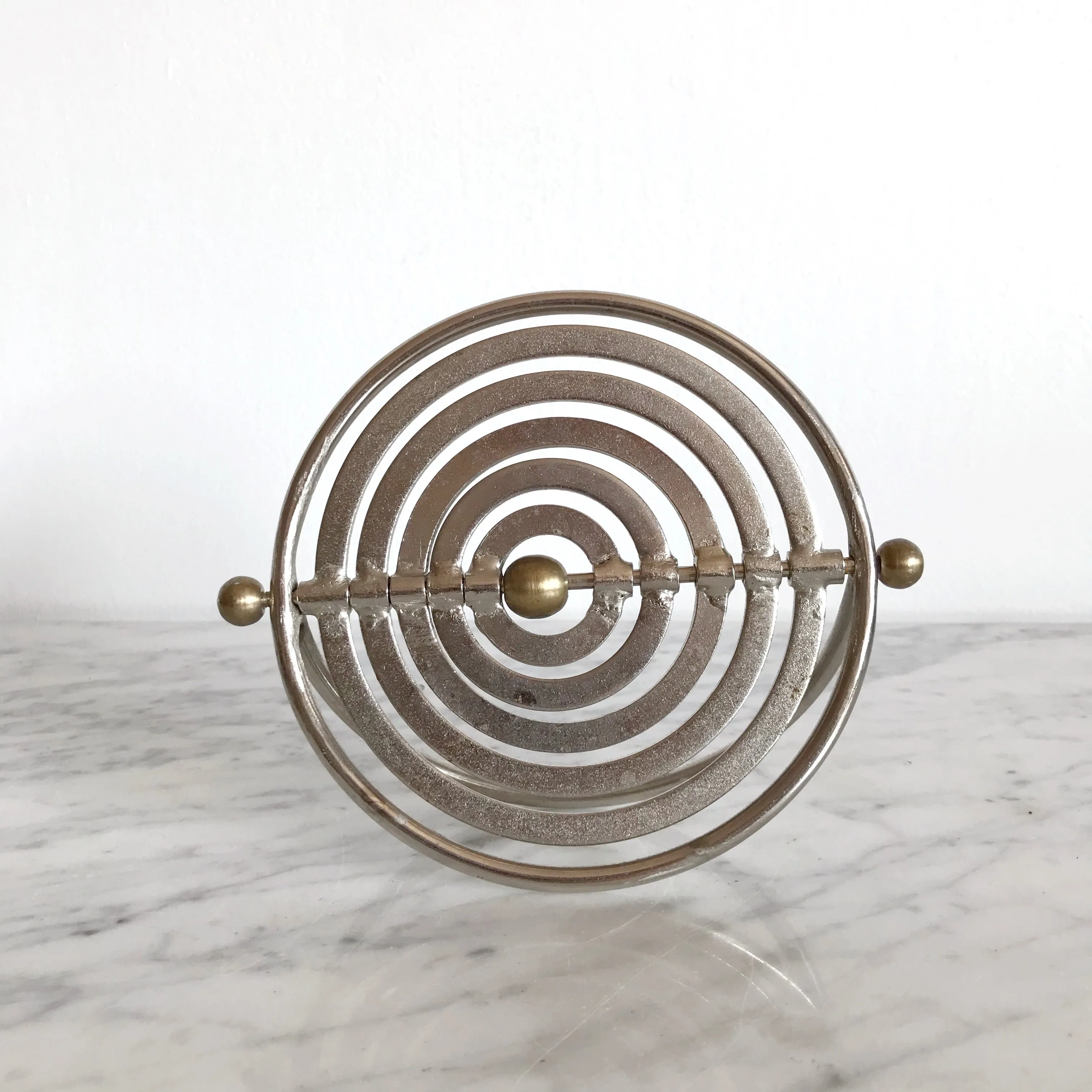 Vintage Spinning Metal Galaxy Orb Object