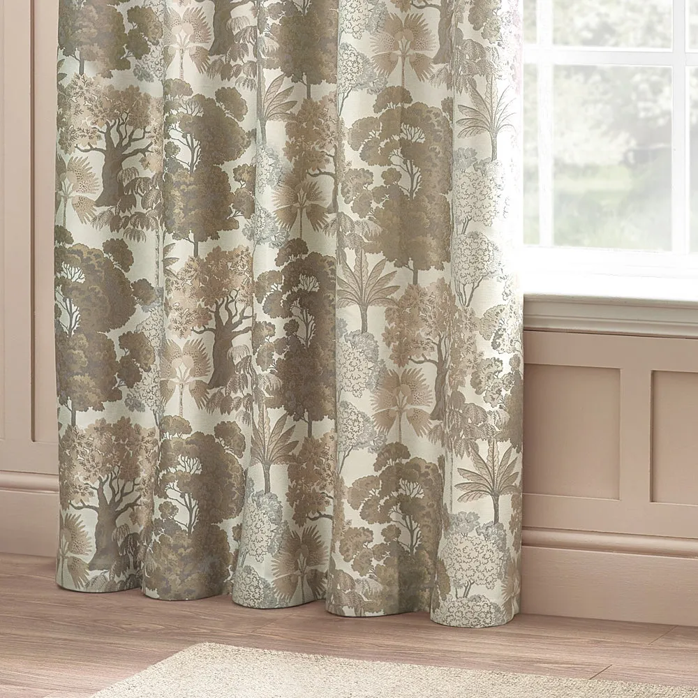 Woodlands Room Darkening Eyelet Curtains Natural