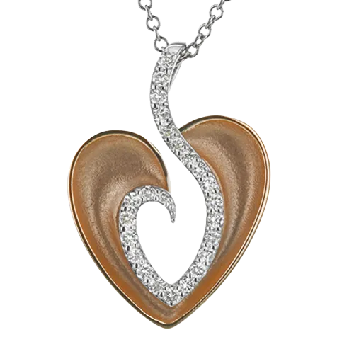 ZP1134 Heart Pendant in 14k Gold with Diamonds