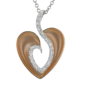 ZP1134 Heart Pendant in 14k Gold with Diamonds